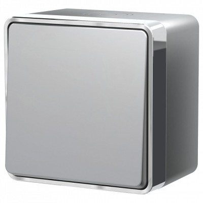 Выключатель одноклавишный влагозащищенный Werkel Gallant (серебряный) W5010206