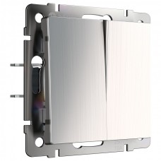 Выключатель проходной двухклавишный без рамки Werkel глянцевый никель W1122002