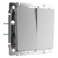 Выключатель проходной двухклавишный с самовозвратом без рамки Werkel серебряный W1122406