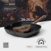 Сковорода - гриль чугунная Wild Kitchen, 26×26 см, лопатка и губка в комплекте
