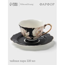 Чайная пара 220 мл WY  "Pink O'hara", чёрный