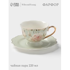 Чайная пара 220 мл WY  "Pink O'hara", зелёный