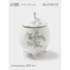 Сахарница "Bloomware" W&Y 12х9см  цвет зеленый, белый