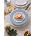 Тарелка глубокая WY Royal blue, 220 мл, d=21.5 см, фарфор, белая, голубая