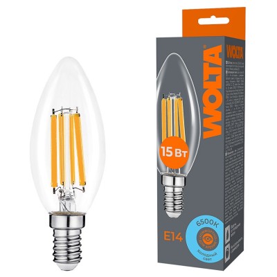Лампа светодиодная Wolta  E14 15Вт 6500K WF-C35-15W6KE14