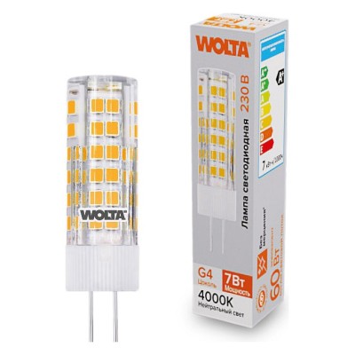 Лампа светодиодная Wolta  G4 7Вт 4000K WSTD-JC-220V7W4KG4-C
