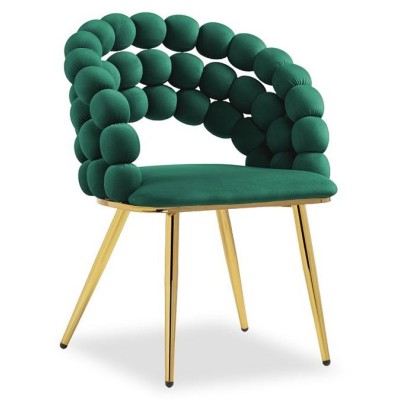 Стул на металлокаркасе Ball green / gold
