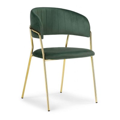  Стул на металлокаркасе Kamelia dark green / gold