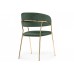 Стул на металлокаркасе Kamelia dark green / gold