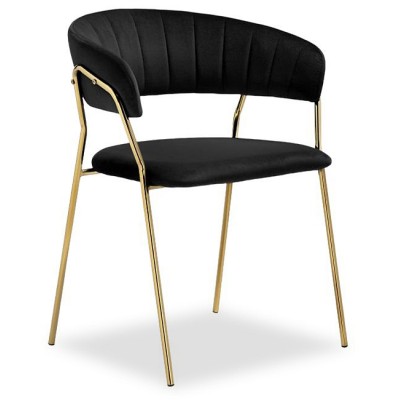  Стул на металлокаркасе Kamelia 1 black / gold