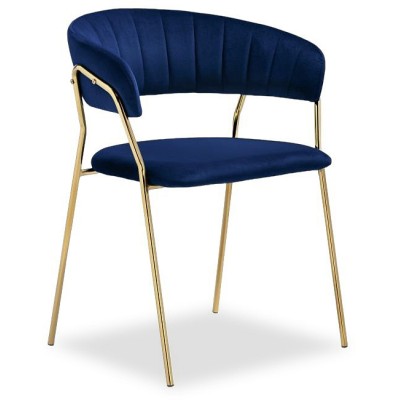  Стул на металлокаркасе Kamelia 1 dark blue / gold