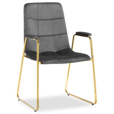  LANA DARK GREY/KSD-2303C GOLD FRAME+DARK GREY VELOUR (G062-40) Стул (Товар 1)