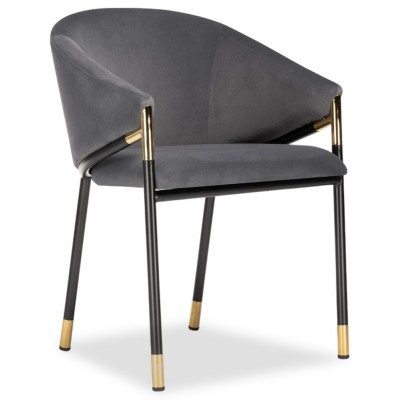  Molton Gray/EDC-X080 gray fabric (CD821-57)/black legs with golden ends Стул (Товар 1)