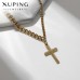 Кулон XUPING крестик, цвет белый в золоте, 40 см