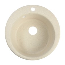 Мойка для кухни из камня ZEIN 50/Q2, d=467 мм, круглая, перелив, цвет бежевый