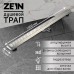 Трап ZEIN engr, c флaнцeм свободного вращ 360°, 7*100 см, d=40/50 мм, нерж сталь, сатин