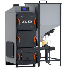 Котел пеллетный ZOTA Focus 16 кВт с авт. подачей топлива (котёл + бункер c мех.под.)