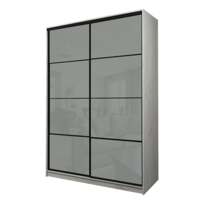 Шкаф-купе Max-МШ-23-6-18-22, 1800×600×2300 мм, цвет дуб крафт белый / стекло светло-серое