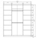 Шкаф-купе Max-МШ-23-6-20/2-22, 2000×600×2300 мм, цвет графит / стекло чёрное