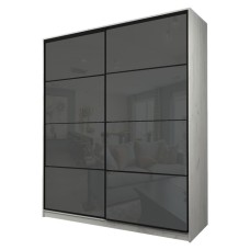 Шкаф-купе Max-МШ-23-6-22/2-22, 2200×600×2300 мм, дуб крафт белый / стекло тёмно-серое