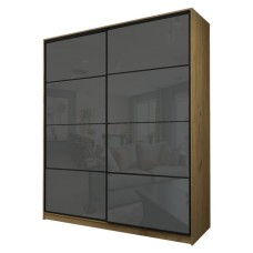 Шкаф-купе Max-МШ-23-6-22/2-22, 2200×600×2300 мм, дуб крафт золотой / стекло тёмно-серое