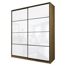 Шкаф-купе Max-МШ-23-6-22/2-22, 2200×600×2300 мм, цвет дуб крафт золотой / стекло белое
