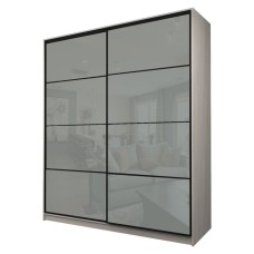 Шкаф-купе Max-МШ-23-6-22/2-22, 2200×600×2300 мм, ясень шимо светлый / стекло светло-серое