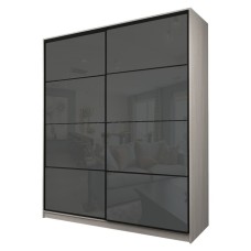 Шкаф-купе Max-МШ-23-6-22/2-22, 2200×600×2300 мм, ясень шимо светлый / стекло тёмно-серое