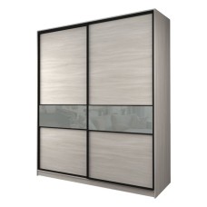 Шкаф-купе Max-МШ-23-6-22/2-99, 2200×600×2300 мм, ясень шимо светлый / стекло светло-серое