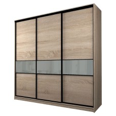 Шкаф-купе Max-МШ-23-6-24-999, 2400×600×2300 мм, цвет дуб сонома / стекло светло-серое