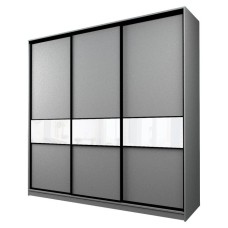 Шкаф-купе Max-МШ-23-6-24-999, 2400×600×2300 мм, цвет серый шагрень / стекло белое