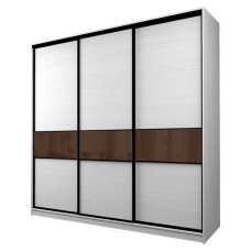 Шкаф-купе Max-МШ-23-6-24-999, 2400×600×2300 мм, цвет ясень анкор светлый / стекло шоколад