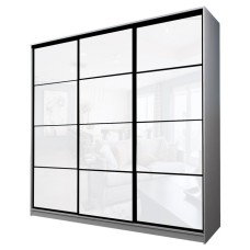 Шкаф-купе Max-МШ-23-6-24/2-222, 2400×600×2300 мм, цвет ясень анкор светлый / стекло белое