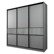 Шкаф-купе Max-МШ-23-6-24/2-999, 2400×600×2300 мм, серый шагрень / стекло светло-серое