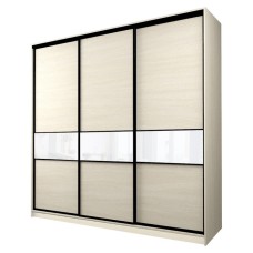 Шкаф-купе Max-МШ-23-6-24/2-999, 2400×600×2300 мм, цвет дуб молочный / стекло белое