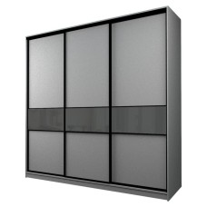 Шкаф-купе Max-МШ-23-6-24/2-999, 2400×600×2300 мм, цвет серый шагрень / стекло тёмно-серое