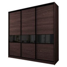 Шкаф-купе Max-МШ-23-6-24/2-999, 2400×600×2300 мм, цвет венге / стекло чёрное