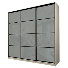 Шкаф-купе Max-МШ-23-6-27-222, 2666×600×2300 мм, цвет дуб молочный / стекло светло-серое