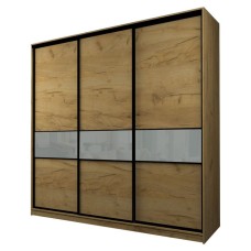 Шкаф-купе Max-МШ-23-6-27-999, 2666×600×2300 мм, дуб крафт золотой / стекло светло-серое