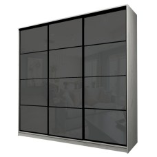 Шкаф-купе Max-МШ-23-6-27/2-222, 2666×600×2300 мм, дуб крафт белый / стекло тёмно-серое