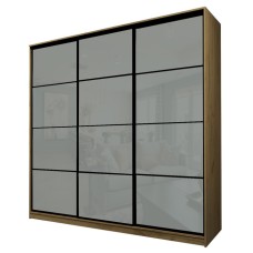 Шкаф-купе Max-МШ-23-6-27/2-222, 2666×600×2300 мм, дуб крафт золотой / стекло светло-серое
