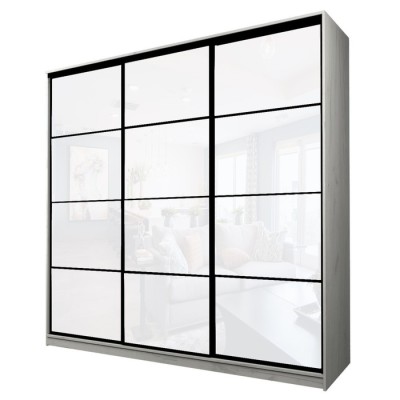 Шкаф-купе Max-МШ-23-6-27/2-222, 2666×600×2300 мм, цвет дуб крафт белый / стекло белое