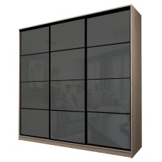 Шкаф-купе Max-МШ-23-6-27/2-222, 2666×600×2300 мм, цвет дуб сонома / стекло тёмно-серое