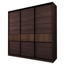 Шкаф-купе Max-МШ-23-6-27/2-999, 2666×600×2300 мм, цвет венге / стекло шоколад