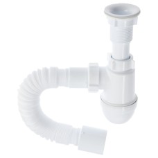 Сифон для мойки бутылочный "АНИ" с гибкой трубой 1 1/2х40/50, пластиковый выпуск (С5010) (Россия)