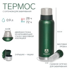 Термос «Арктика», 1.2 л, с ситечком, сохраняет тепло 32 ч, зеленый
