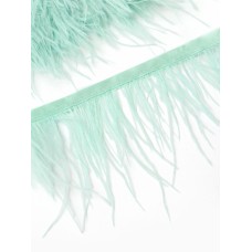 Перья декоративные на ленте, цв. мятный 10 м +/- 0,5 м, шир 8-10 см
