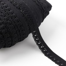 Резинка ажурная бельевая, 14 мм, 100±1 м, чёрная