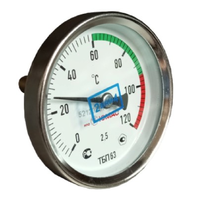 Термометр биметаллический осевой Дк63 L-50мм G1/2