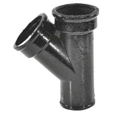 Тройник чуг канал б/н Ду100х50х45гр косой ГОСТ 6942-98